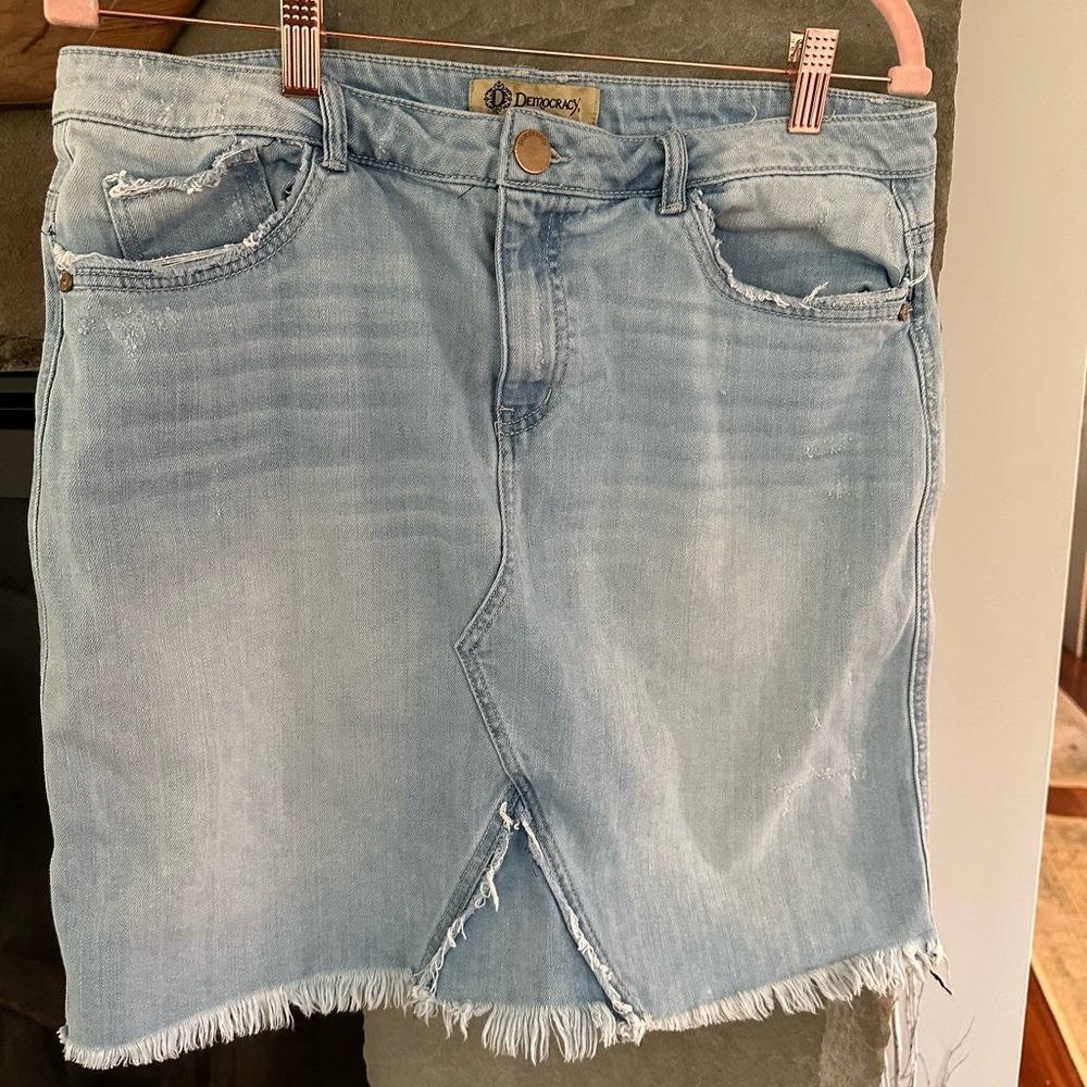 Democracy Light Blue Denim Mini Skirt